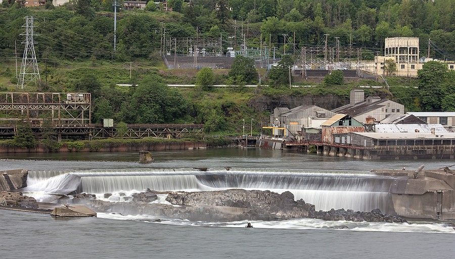Willamette Falls Along Willamette River in West Linn
